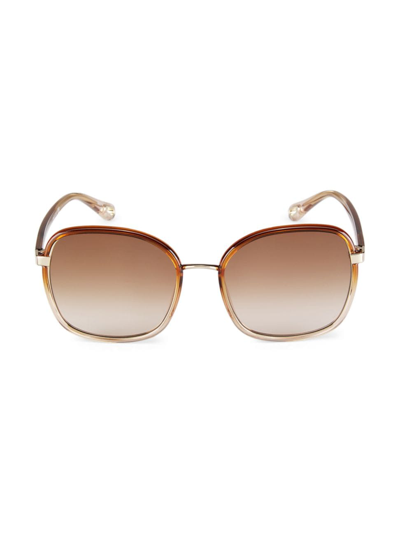 Shop Chloé Women's Franky 56mm Square Bio Injection Sunglasses In Brown