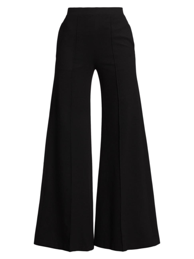 Shop Rosetta Getty Women's Pintuck Wide-leg Pants In Black
