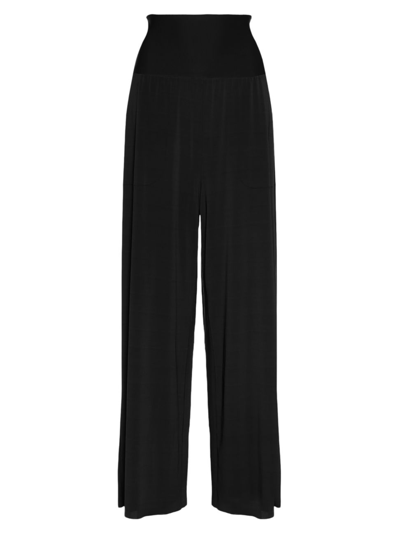 Shop Eres Women's Dao Jersey Wide-leg Pants In Noir
