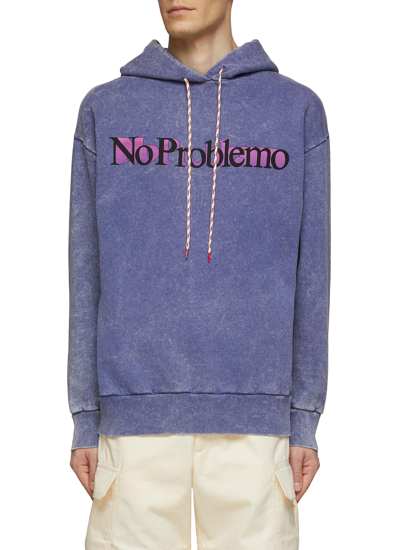 Shop Aries 3d No Problemo Print Fleece Pullover Hoodie In Purple