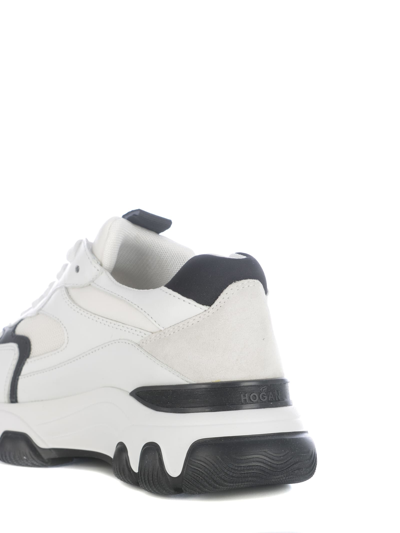 Shop Hogan Sneakers  Hyperactive In Nylon And Leather In Bianco