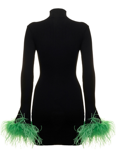 Shop Eleonora Gottardi Rib Knit Mini Long Sleeves Dress In Black