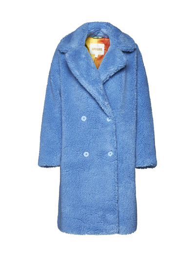 Shop Apparis Coat In Marina Blue
