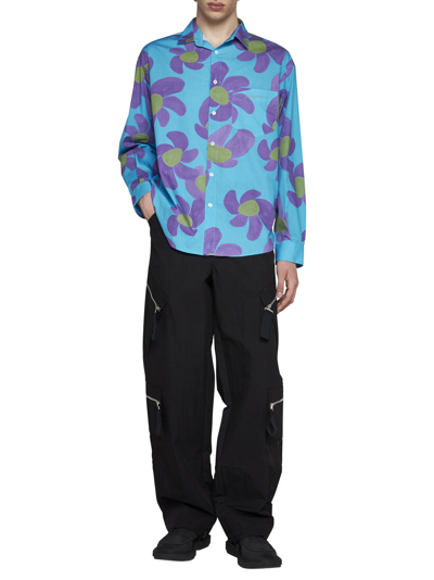 Shop Jacquemus Shirt In Print Purple Flowers