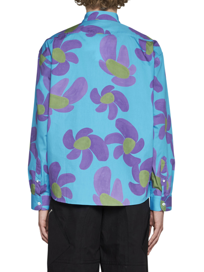 Shop Jacquemus Shirt In Print Purple Flowers