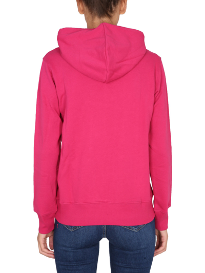 Shop Versace Jeans Couture Sweatshirt With Logo In Fucsia