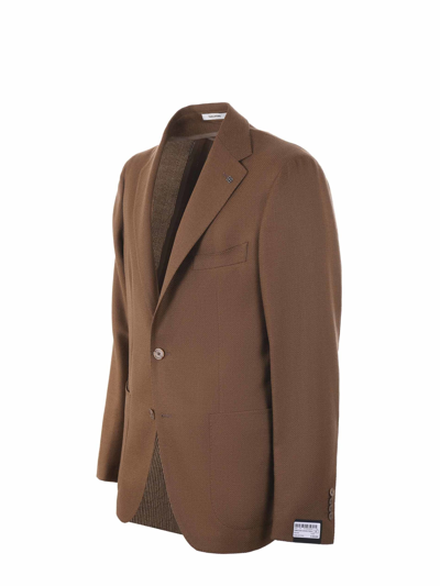 Shop Tagliatore Virgin Wool Jacket In Cammello