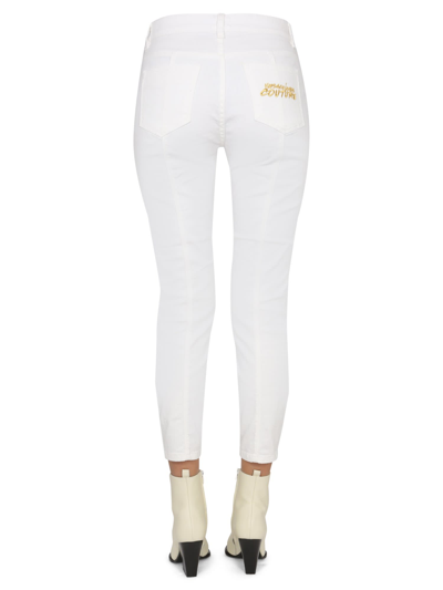 Shop Versace Jeans Couture Skinny Pants In Bianco