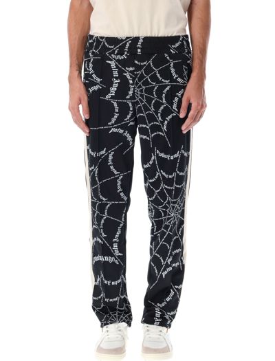 Shop Palm Angels Spider Web Classic Track Pants In Black