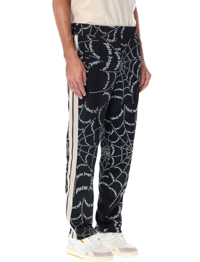 Shop Palm Angels Spider Web Classic Track Pants In Black