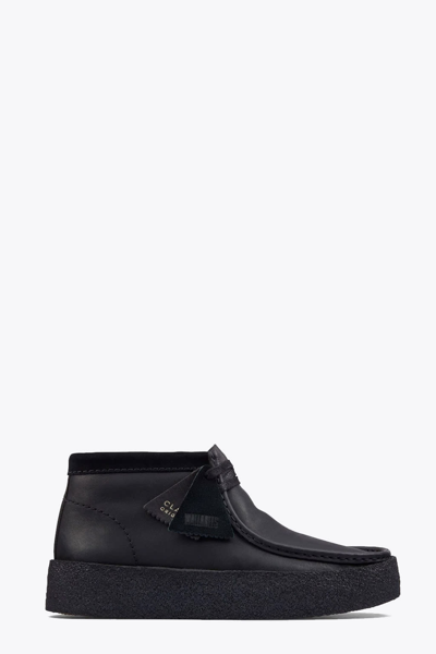 Shop Clarks Wallabee Cup Bt Black Leather Mid Moccasin - Wallabe Cup M In Nero