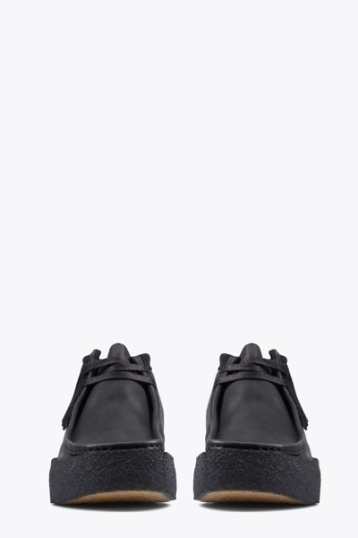 Shop Clarks Wallabee Cup Bt Black Leather Mid Moccasin - Wallabe Cup M In Nero