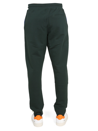 Shop Ps By Paul Smith Jogging Pants With Multicolor Zebra Patch In Verde