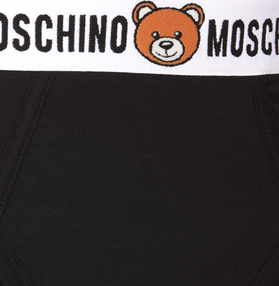 Shop Moschino Teddy Bear Bi Pack Slip In Black