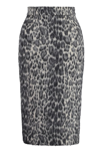 Shop Max Mara Studio Leopard Print Pencil Skirt In Multi
