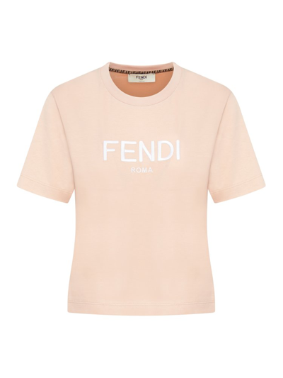 Shop Fendi Crewneck Short In Pink
