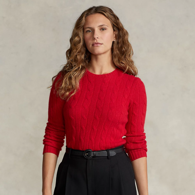 Shop Ralph Lauren Cable-knit Cashmere Sweater In Martin Red