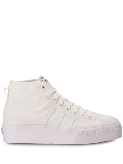 Shop Adidas Originals Nizza Flatform Mid Sneakers In White