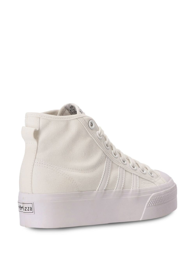 Shop Adidas Originals Nizza Flatform Mid Sneakers In White