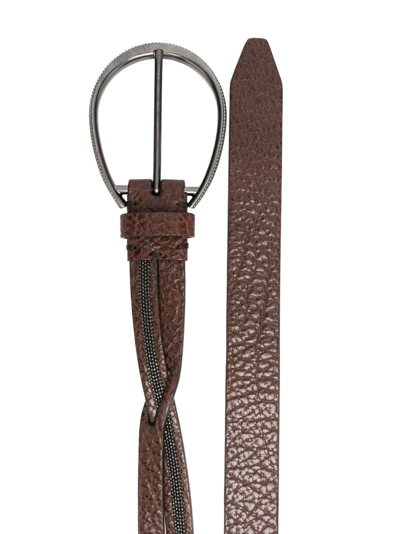 Brunello Cucinelli Twisted Leather Belt In 褐色