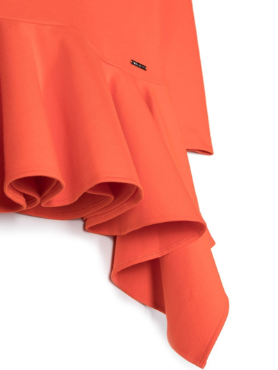 Shop Dsquared2 Draped Peplum Dress In 橘色