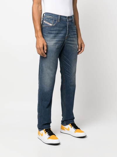 Shop Diesel 2005 D-fining 09e66 Tapered Jeans In 蓝色