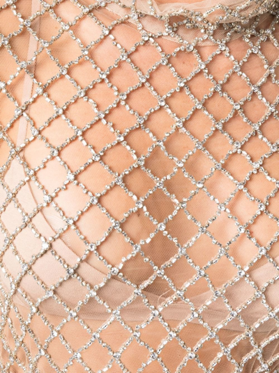 Isabel Marant Silver Lupita Crystal Embellished Top In Neutrals