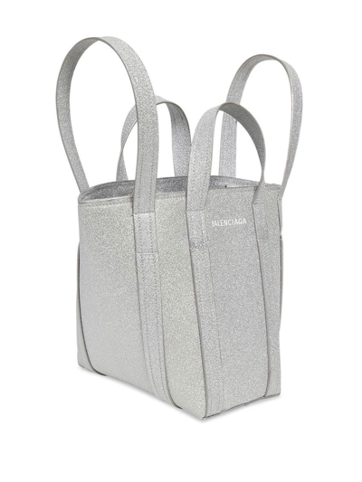 Shop Balenciaga Everyday Trapeze Tote Bag In Silver