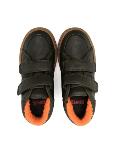 Shop Camper Leather Touch-strap Sneakers In 绿色
