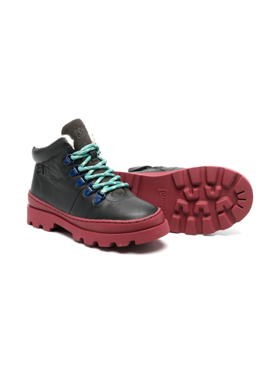 Camper Brutus Faux-shearling Lined Boots In 黑色