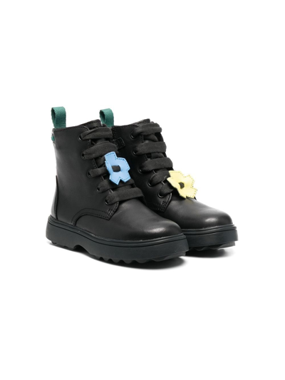 Camper Norte Twins Floral-patch Boots In Black | ModeSens