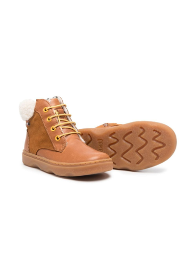 Camper Kiddo Faux-shearling Lined Boots In 褐色