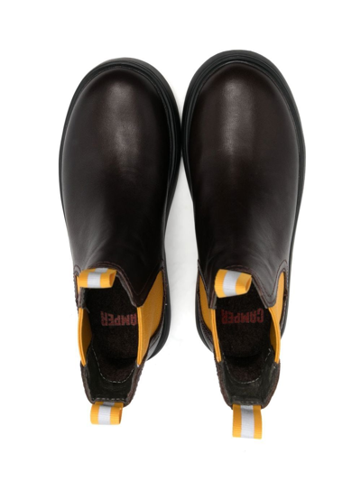 Camper Norte Leather Chelsea Boots In 褐色