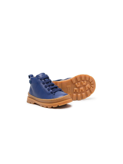Camper Brutus Ankle Leather Boots In Blue