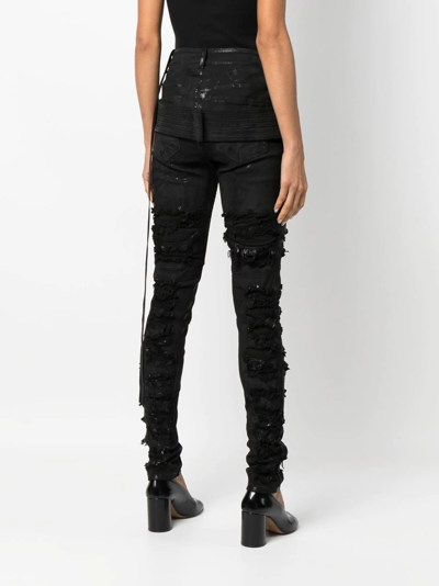 Shop Rick Owens Creatch Skinny Trousers In Black