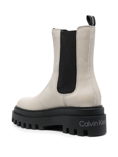 Shop Calvin Klein Jeans Est.1978 Platform Lug-sole Chelsea Boots In 中性色