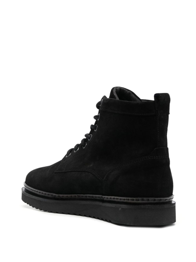Tommy Hilfiger Cleated Suede Boots In 黑色