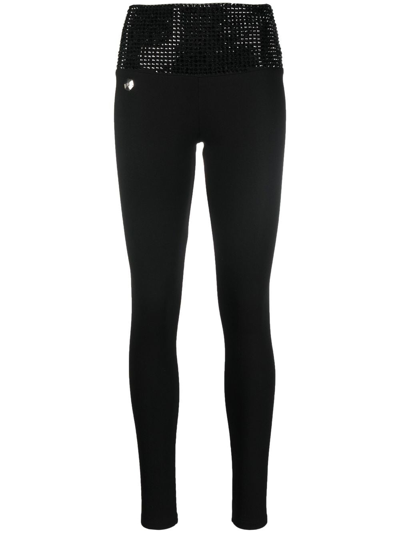 Shop Philipp Plein Crystal-embellished Leggings In Black