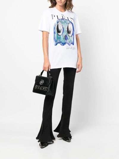 Shop Philipp Plein Graphic-print Cotton T-shirt In White