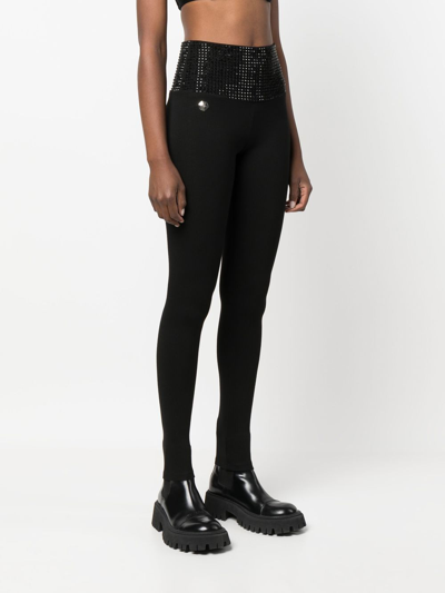 Shop Philipp Plein Crystal-embellished Leggings In Black