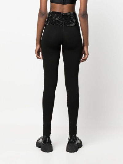 Shop Philipp Plein Crystal-embellished Leggings In Black