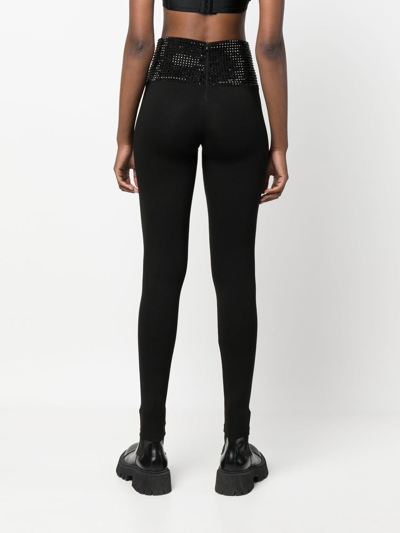 Philipp Plein Crystal-embellished Leggings In Black