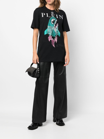 Philipp Plein Lil Shark Short-sleeve T-shirt In Black