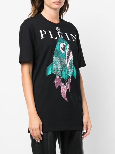 Philipp Plein Lil Shark Short-sleeve T-shirt In Black