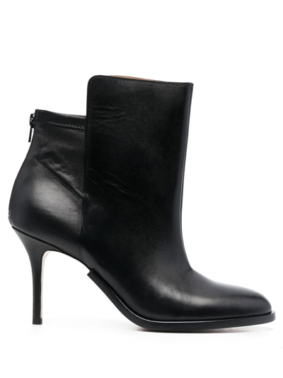 Shop Maison Margiela Round Toe Ankle Boots In 黑色