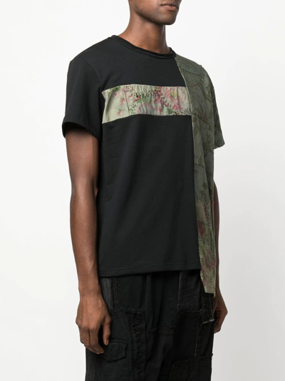 Shop By Walid Patchy Two-tone T-shirt In Black