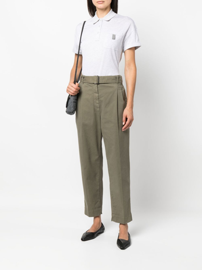 Brunello Cucinelli Cropped Pleat-detail Cargo Pants In 绿色