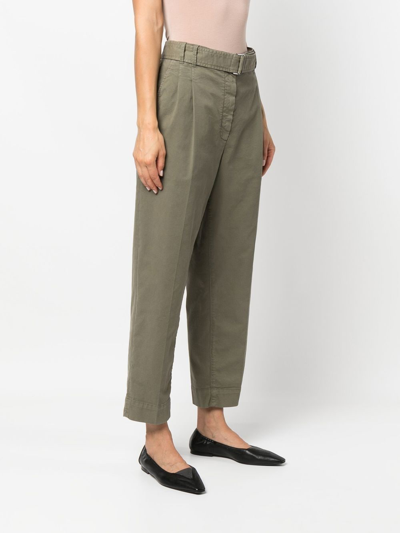 Brunello Cucinelli Cropped Pleat-detail Cargo Pants In 绿色