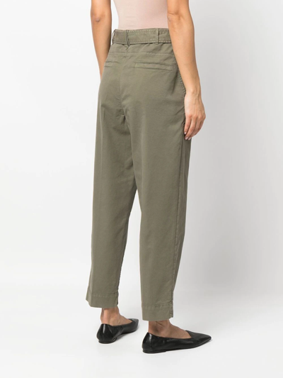 Brunello Cucinelli Cropped Pleat-detail Cargo Pants In 绿色