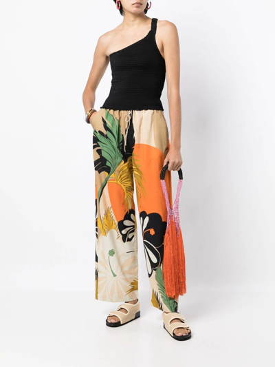 Shop Bambah Floral Motif-print Wide-leg Trousers In Multicolour